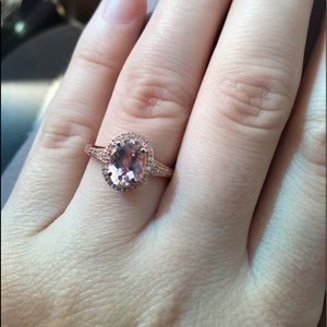 Size 4.5 1 ct morganite & rose gold ring
